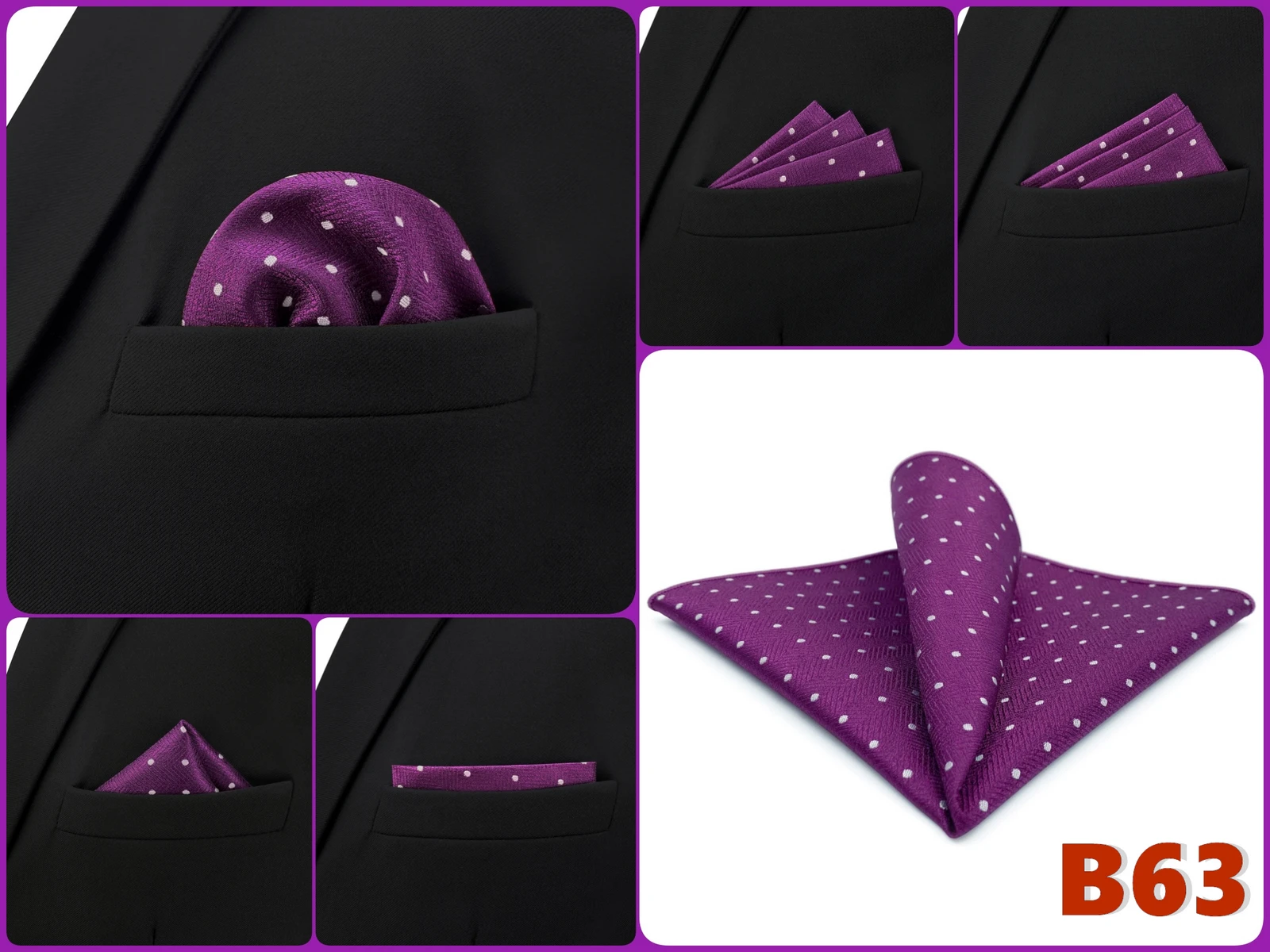Pocket Square Handkerchief for Men Polka Dot Dots Plaid Check Checkered Suit Pocket Towel Hanky Mens Gift Wedding Business Party