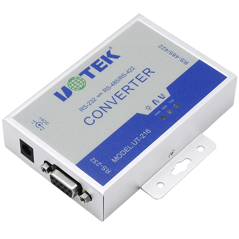 UOTEK Converter RS232 to RS485 RS422 Conversion Adapter DB9 Com Connector 600W Lightning Surge Protection UT-216