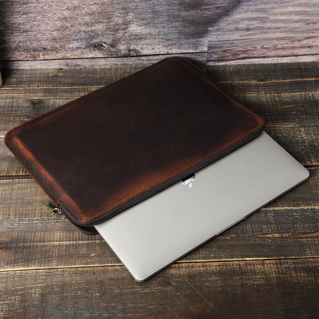 Obrázek 3: Notebook aktovka muži pro macbook vzduch pro 13 14 15 palec cowhid kabelka rukáv tablet pouch pouzdro  lenovo thinkpad matebook funda