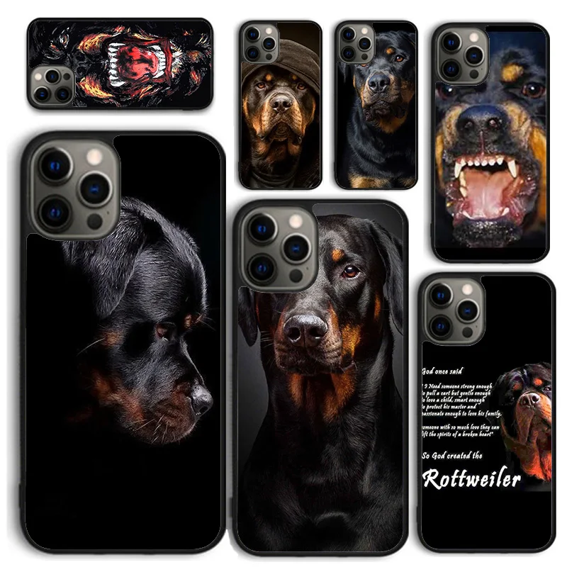 Rottweiler Dog Phone Case for iPhone 16 15 14 12 13 mini PLUS X XS XR 11 PRO MAX Back Cover Fundas Shell