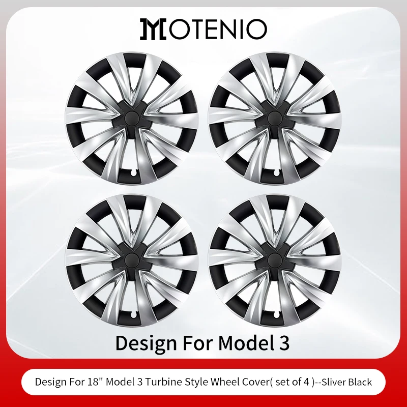 4 stuks wieldoppen design voor TESLA Model 3 2017-2023 18 inch turbine stijl wieldoppen wieldoppen dop voor Model 3 wieldoppen accessoire