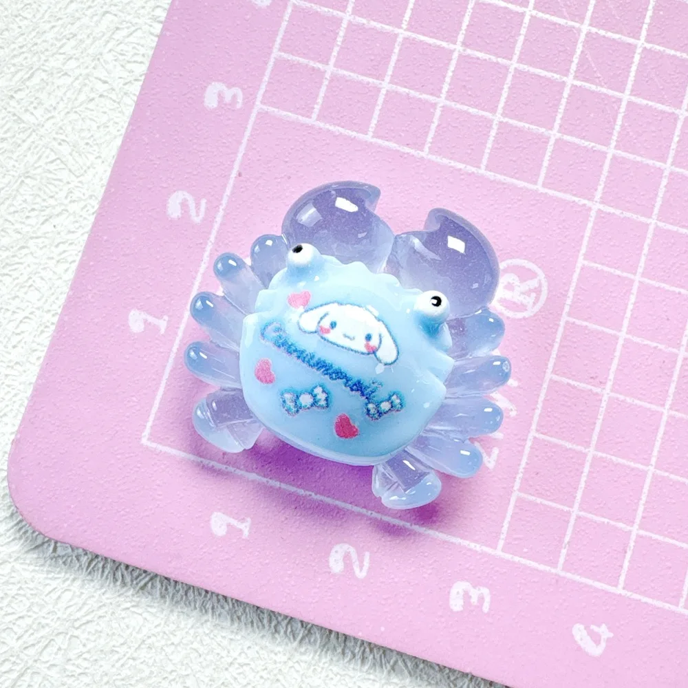 100 stücke kawaii Glitzer Cartoon Krabben Sanrio Serie Flatback Harz Sammelalbum DIY Schmuck Kinder Geschenk Haarnadel Zubehör