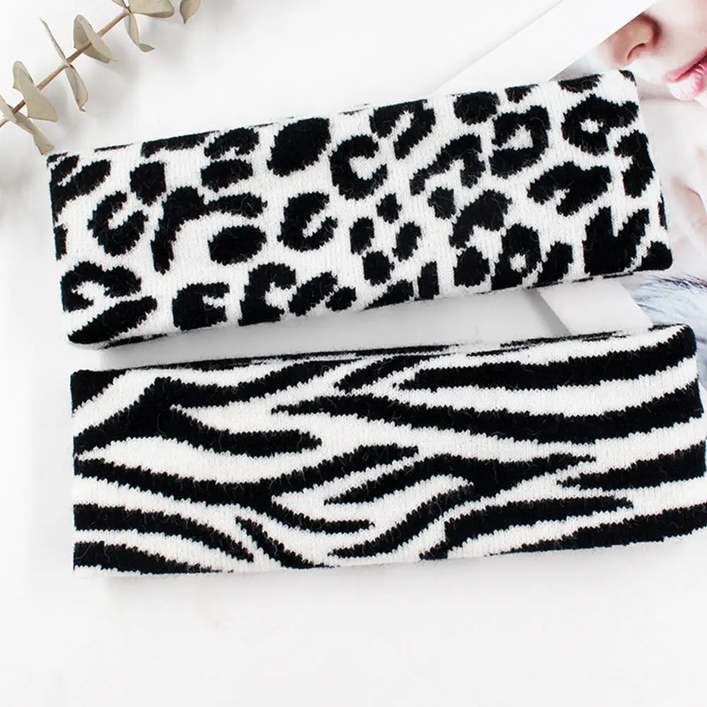 

2Pcs Contrast Color Headscarf Quality Material Women Hair Accessories Zebra-stripe Headwear Headbands Decorate Home Travel