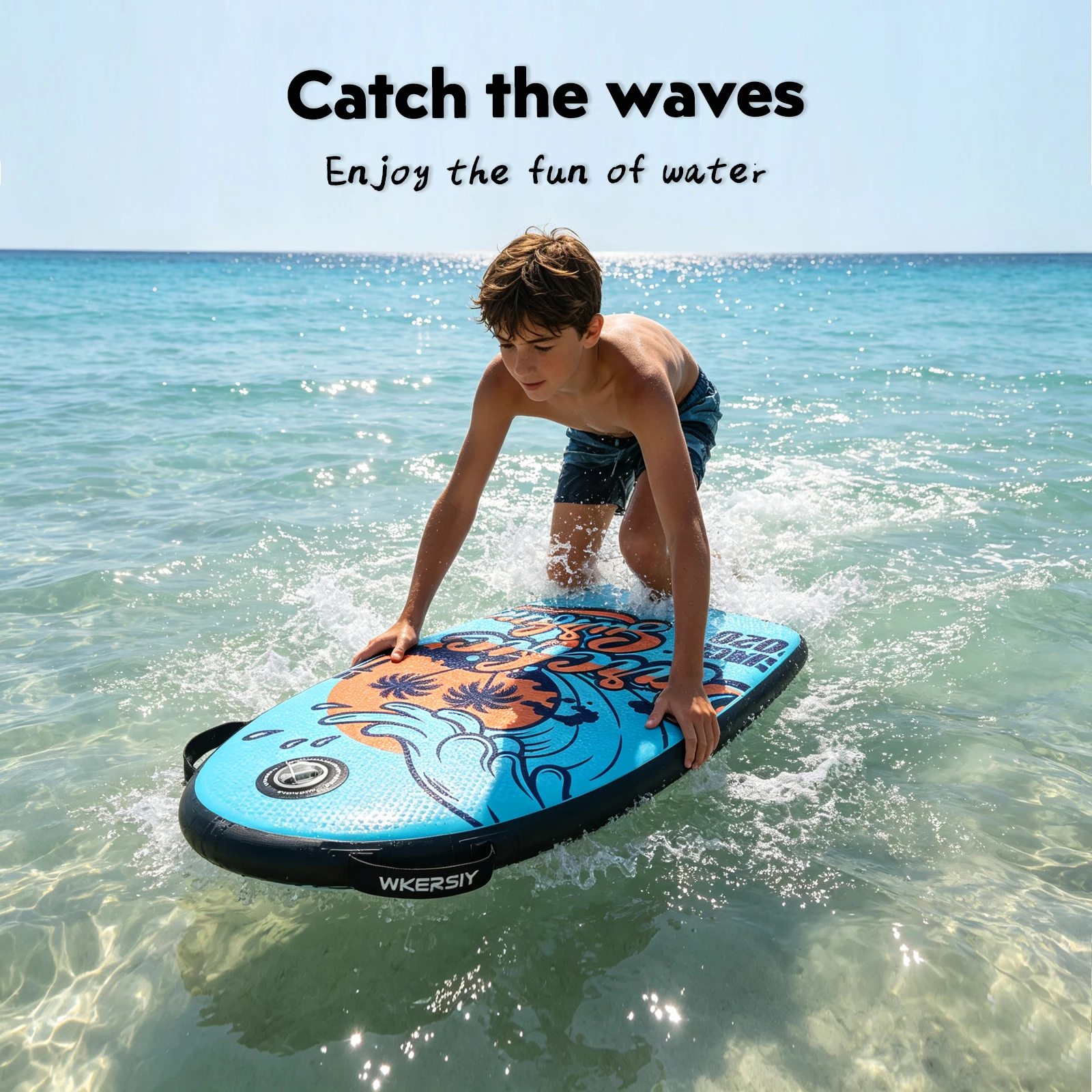 106*60*8cm Aufblasbares Bodyboard, Premium Drop-Stitch Surfbrett für Kinder & Erwachsene – Detail 5