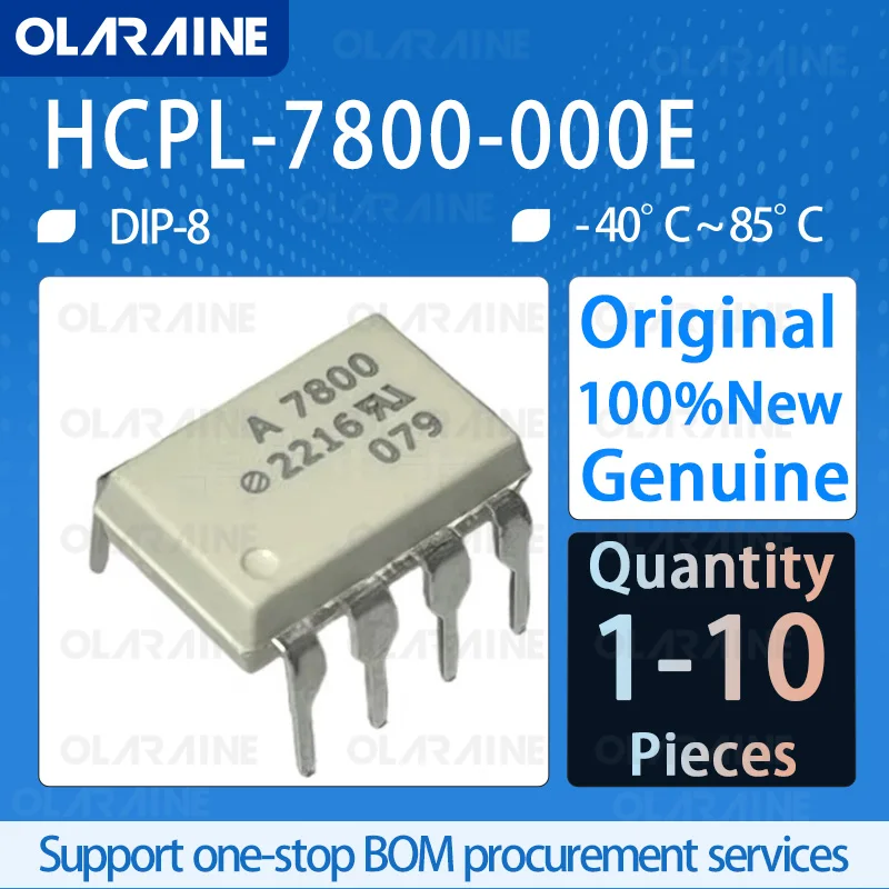 1/5/10Pcs HCPL-7800-000E DIP-8 Opto-isolated amplifiers 1 Channel CMRR -76 dB Voltage 5.5 V Supply current 16 mA