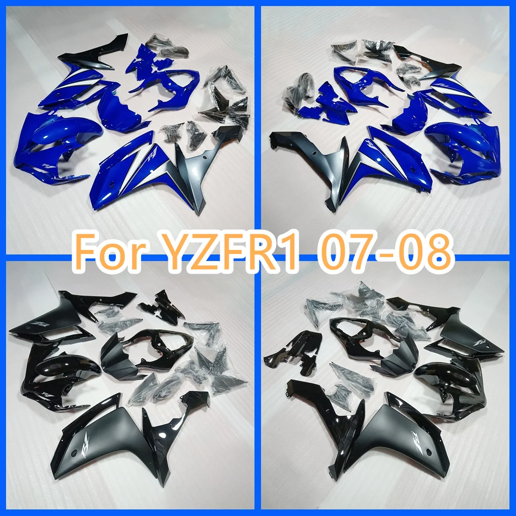 Blue Black 100% Fit Fairing Kits for YAMAHA YZF R 1 1000 CC YZFR1 07 08 Sportbike Bodywork YZF-R1 2007-2008 Injection Bodywork