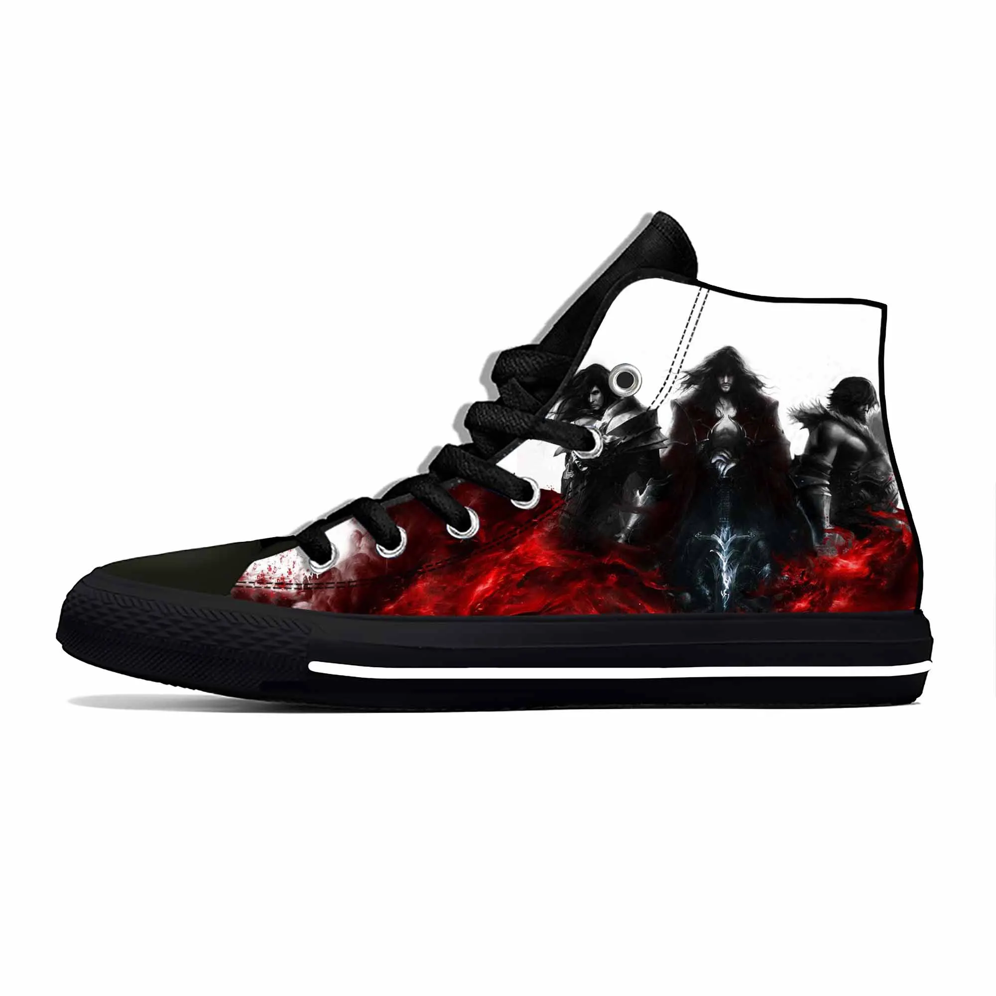 Game Castlevania Lords of Shadow Dracula Vampire Casual Cloth Shoes High Top Lightweight Breathable 3D Print Men Women Sneakers