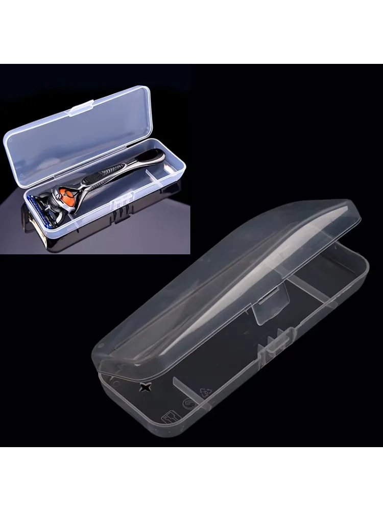 Men Universal Shaver Storage Box Handle Box Full Transparent Plastic Case Razor Boxs Eco-Friendly PP Shaving Box