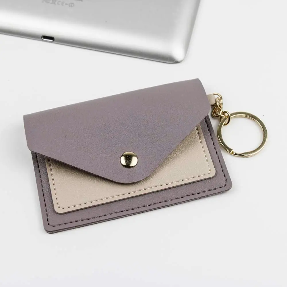 

With Keychain Coin Pocket Business Card Cover Card Case Slim Wallet Coin Purse ID Card Holders Korean Style Card Holder