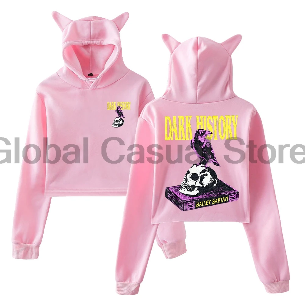 

Bailey Sarian Dark History Hoodie Female Cat Ears Hooded Sweatshirts Female Long Sleeve Crop Top Women's Clothes