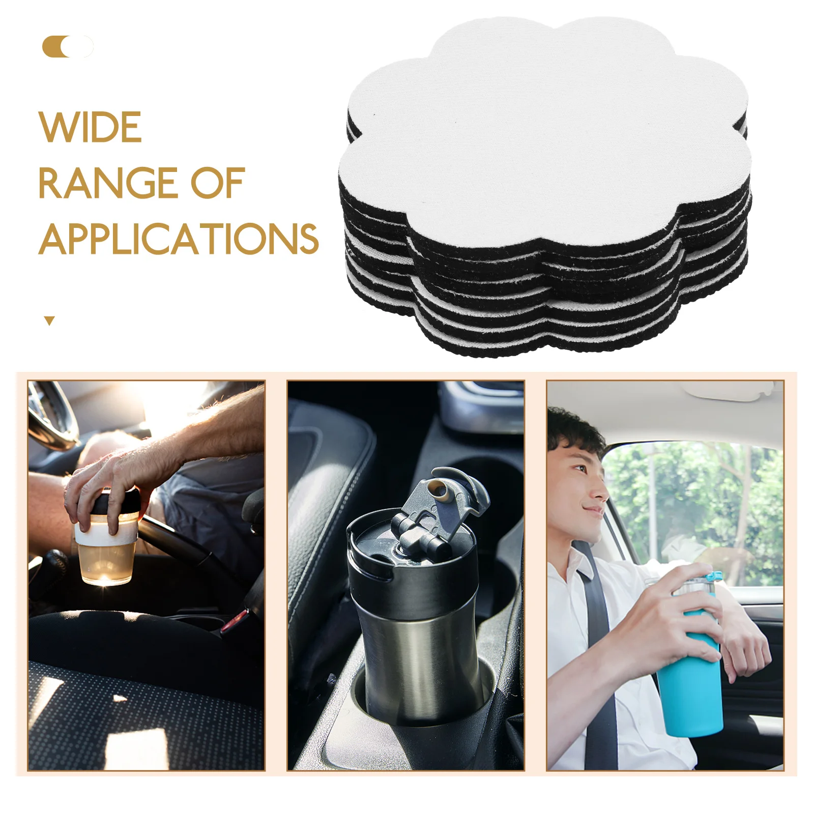 

30 Pcs Cup Coasters 10cm Sublimation Blanks White Heat Sublimation DIY Blanks Car Desk Mats Plastic Rubber Durability