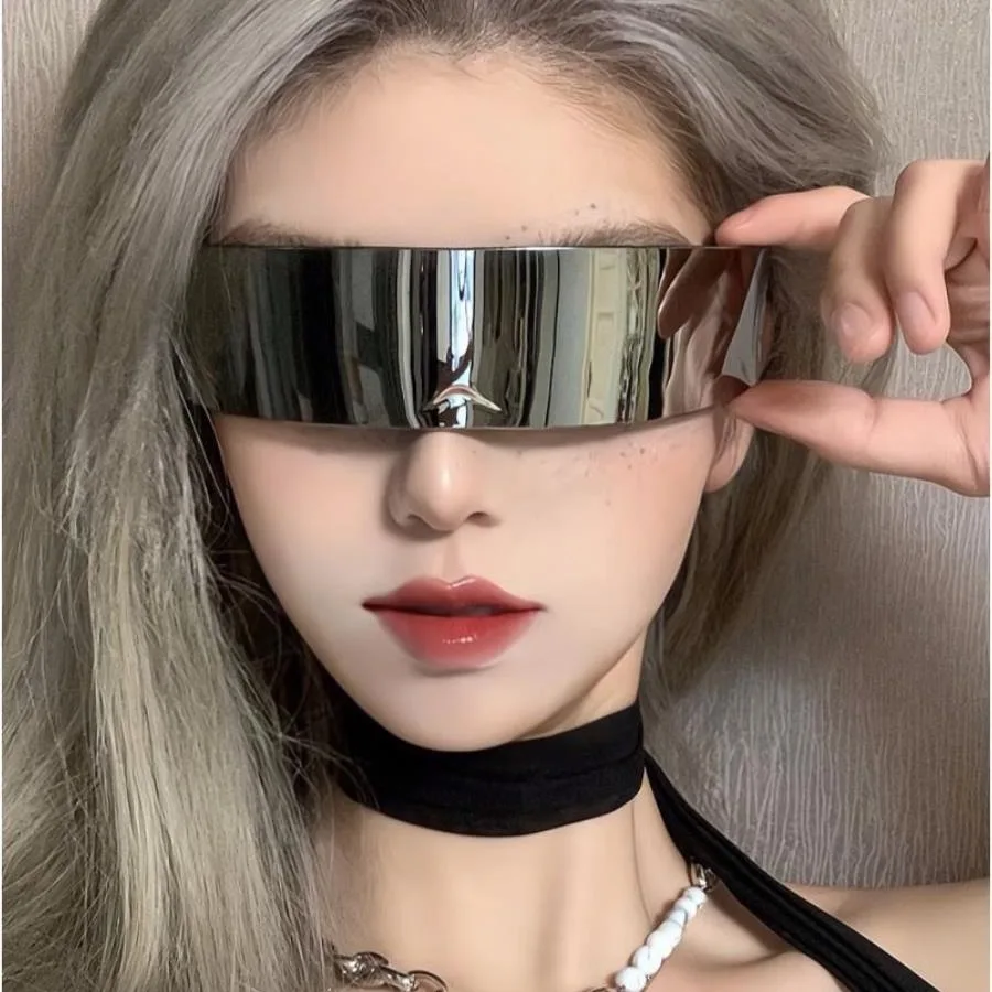 

Hot Sale Cyberpunk Futuristic Goggles Eyemask Glasses Ins Style Halloween Party Rave Accessory DJ Eyewear Clubwear for Women