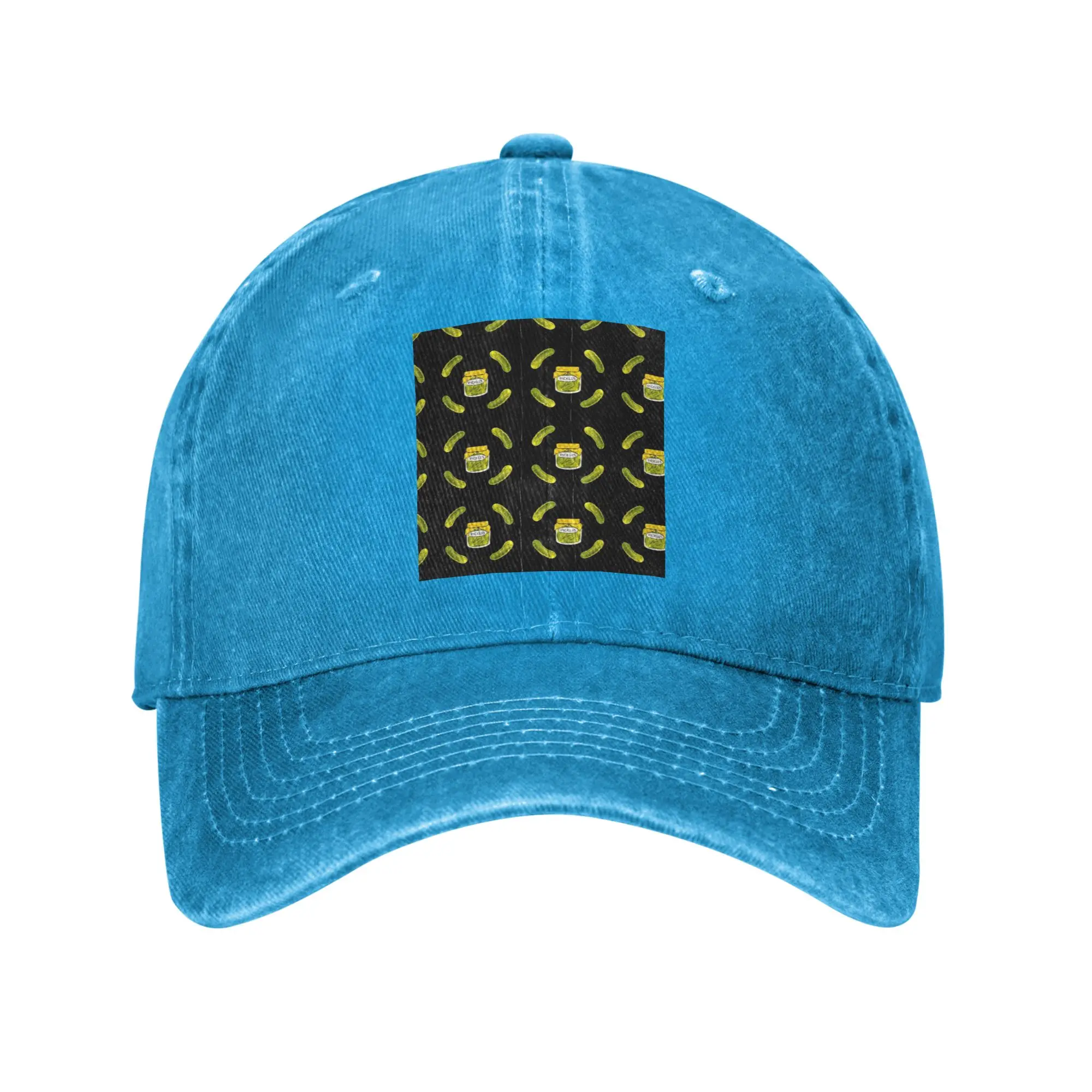Pickles Washed Denim Cap Casual Baseball Caps Adjustable Hat Summer Unisex Baseball Hats