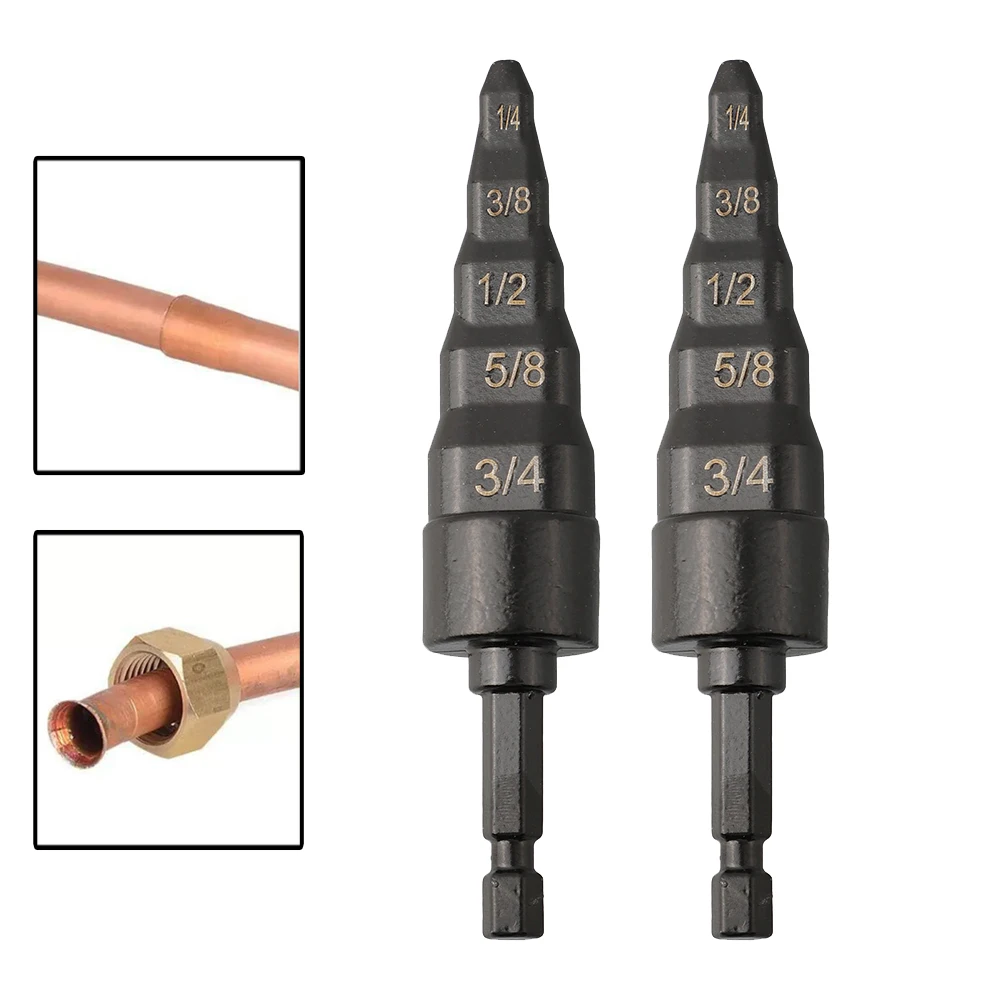 2PCS 5-In-1 Copper Tube Expander Set Swaging Drill Bit Flaring Tool For HVAC Repair Electric Drill Pipe Expansion Tools ﻿