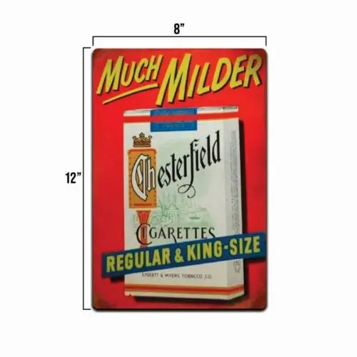 TIN SIGN Chesterfield Vintage Look Cigarettes  Décor Wall Art Store Smoke Shop