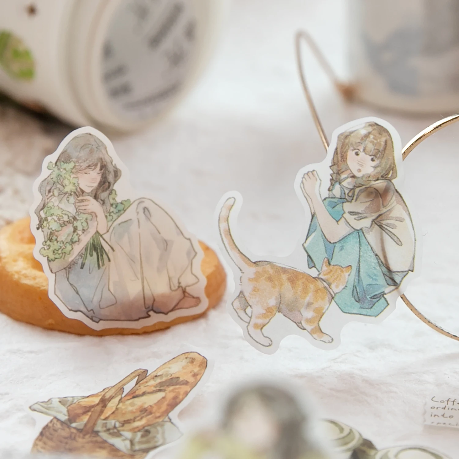 60mm * 2m Coffee Daily Series Kawaii Ins Fun Life Die Cutting Washi Tape DIY Diary Scrapbooking Journal Aesthetic Tape