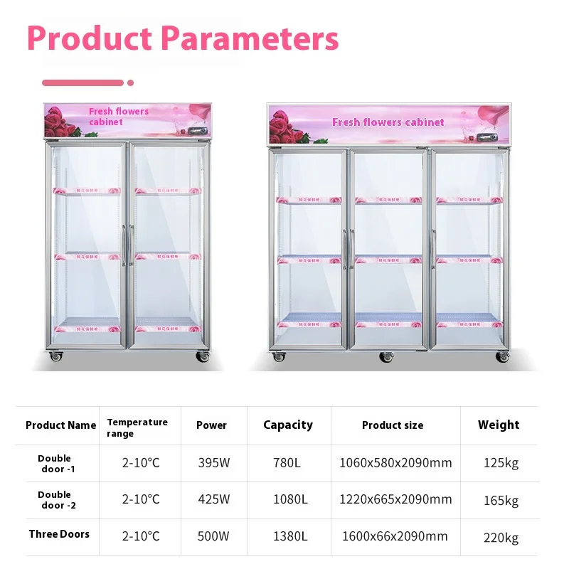 Special Air-Cooled Frost-Free Floral Freezer Flower Preservation Cabinet Display for Flower Shops Refrigeration Equipment