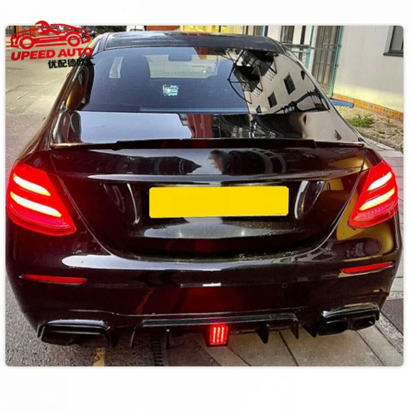 Suitable for PP Lip Mercedes Benz E Class W213 Sport E43 AMG Sedan 2017 - 2020 Rear Bumper Diffuser Exhaust Tips