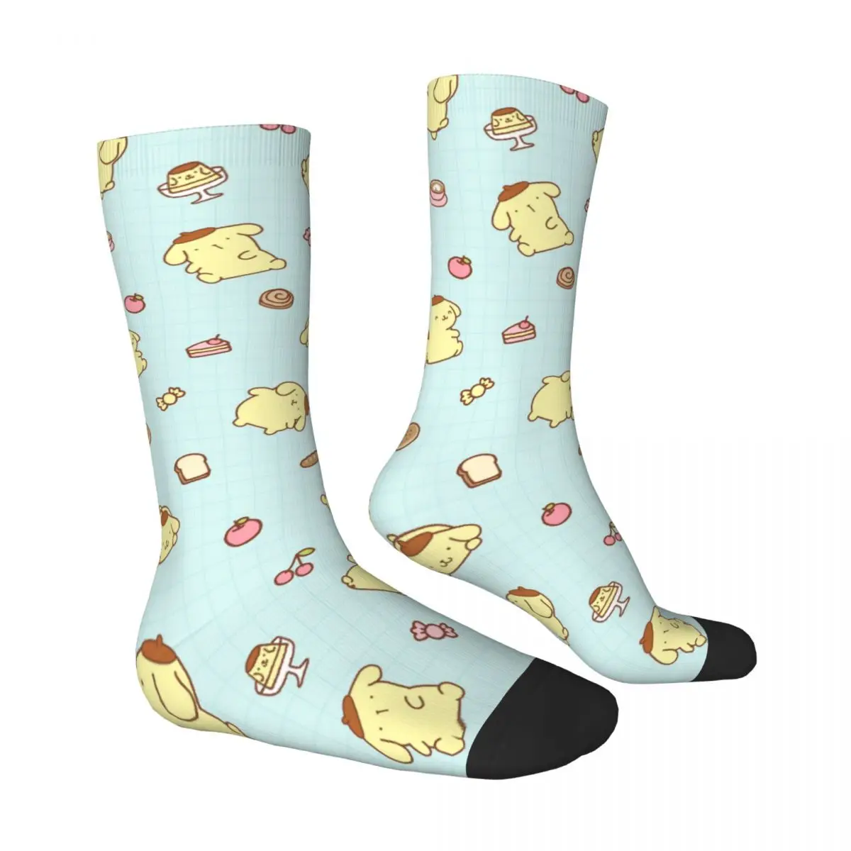 Calcetines antideslizantes con diseño de pompón Purin para pareja, medias lindas, calcetines Kawaii, calcetines cómodos para exteriores, Invierno