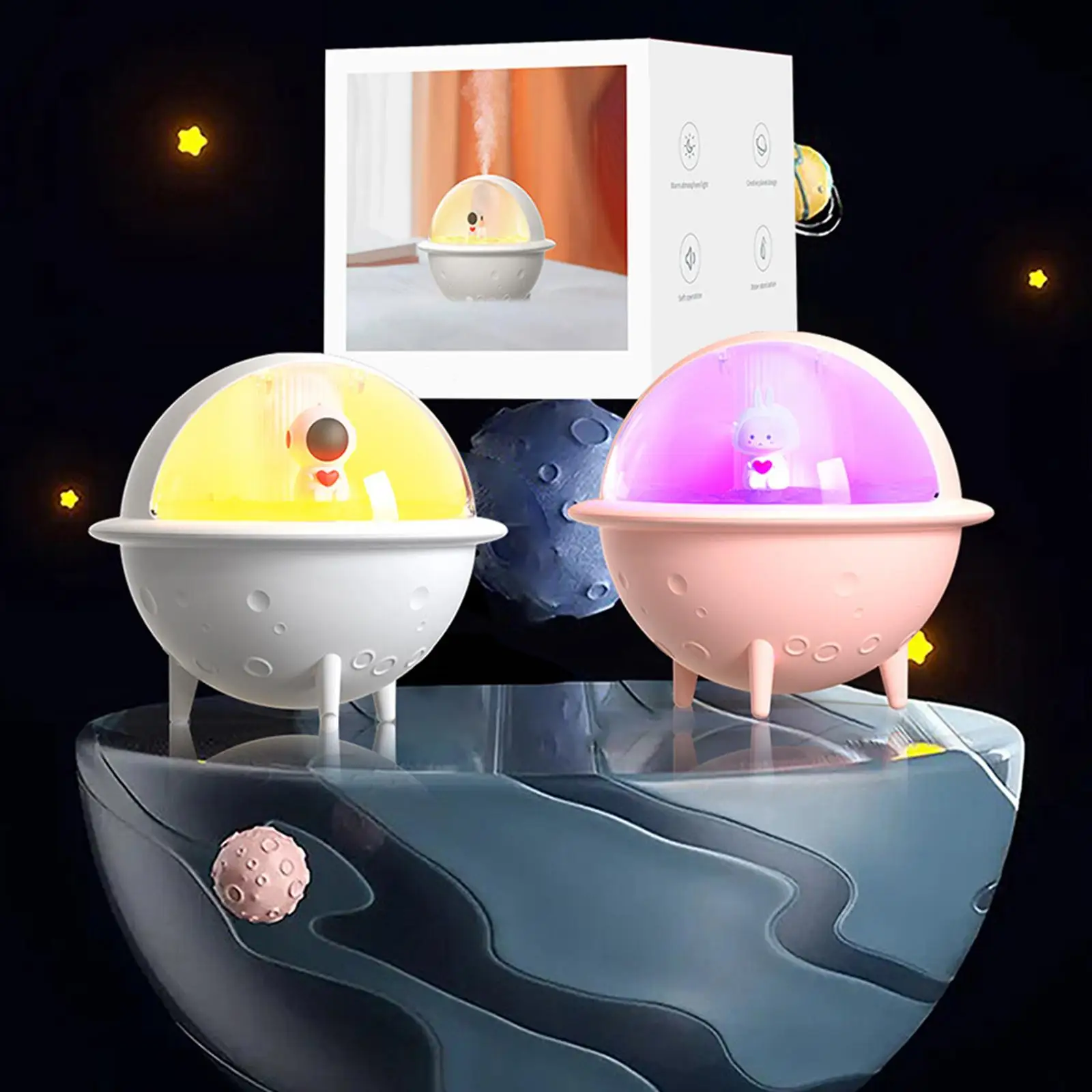 เครื่องเพิ่มความชื้นในอากาศแบบชาร์จไฟได้สำหรับห้องนอนบ้านห้องนั่งเล่น