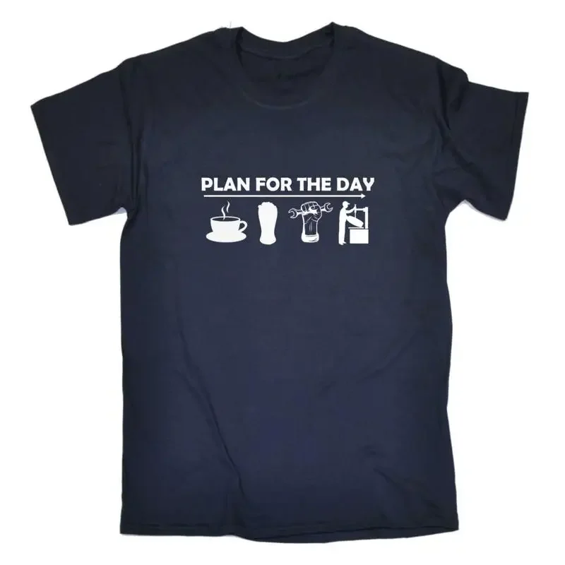Plan For The Day Mechanics Coffee Wrench Beer Mens Funny Novelty T Shirt