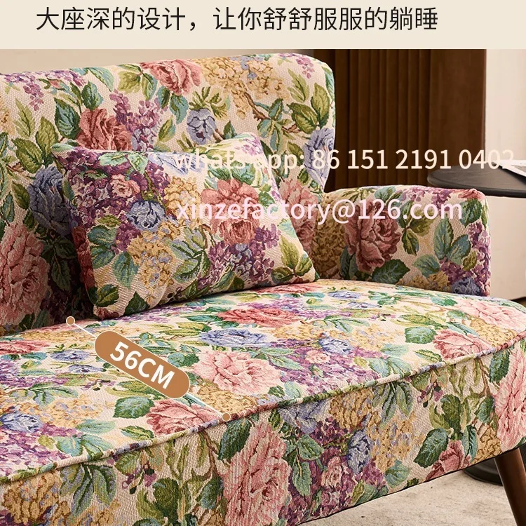 Customizable American pastoral retro style small apartment sofa living room balcony bedroom B&B style jacquard fabric