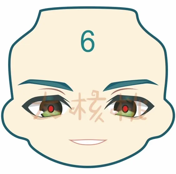 Zenless Zone Nul Lichter Ob11 Gezicht voor 1/12 BJD Pop Water Sticker Faceplates Anime Game Cosplay Speelgoed Accessoires
