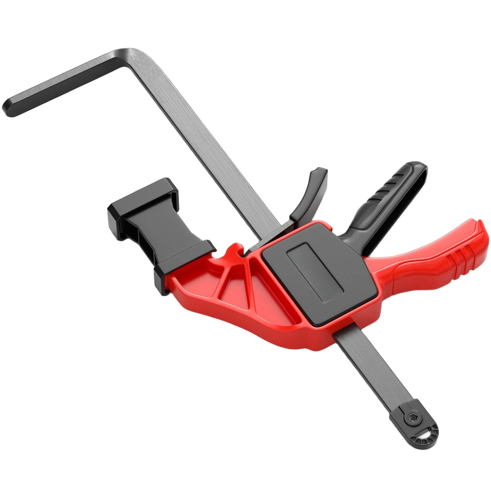 Woodworking Thin Guide Rail Clamp F Type For Track Saws 90 Kg Force Quick Release Rubber Tips Carbon Steel Sturdy Build
