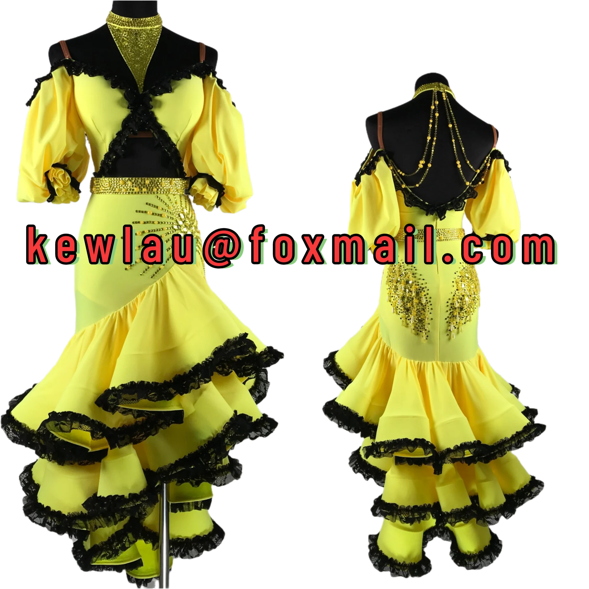 

WHYNOT DANCE Yellow Customized Latin Dance Competition Dress For Girls or Women Fast Free Shipping