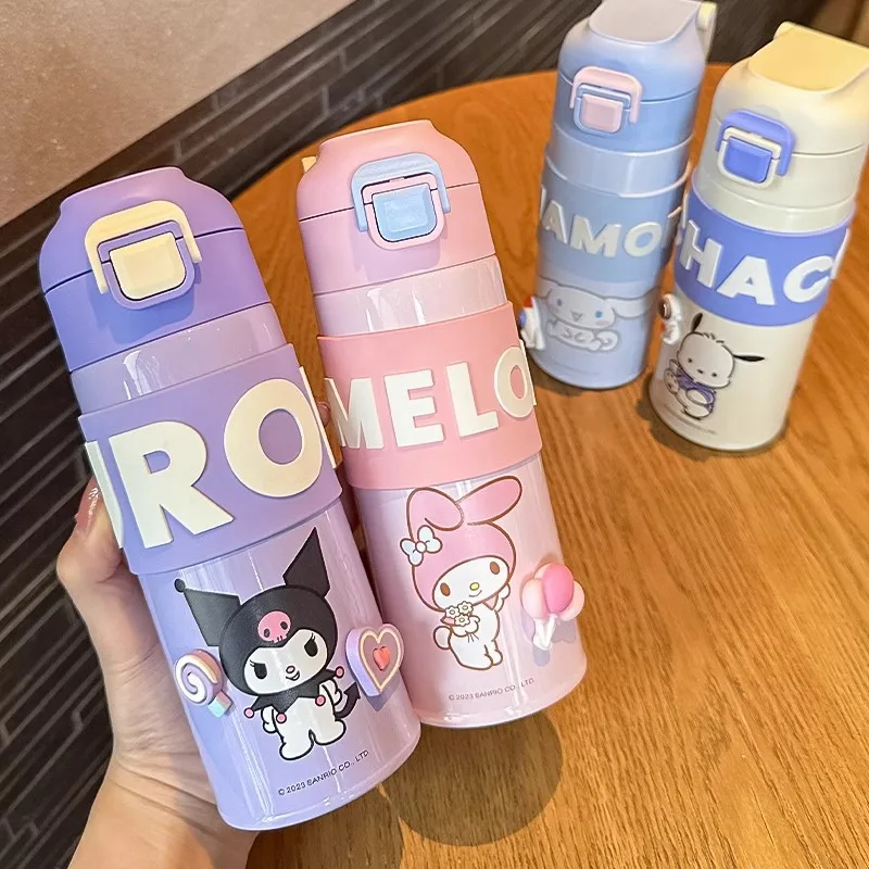 

Sanrio Kuromi My Melody Cute Insulated Cup Water Cup for School Students High Appearance Girl Portable Birthday Christmas Gift