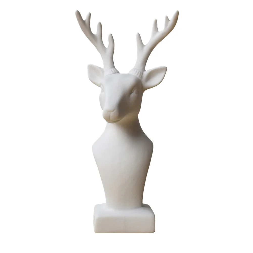 

Ceramic Nordic Style Deer Head Ornament Desktop Decoration Home Adornment Stylish Ceramic Art Craft Deer Head Statues