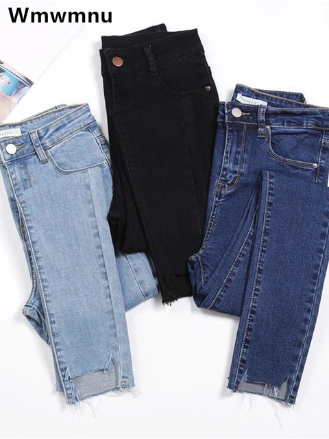Damskie jeansy do kostek na co dzień wysoki chudy spodnie dżinsowe Retro legginsy Vaqueros Streetwear Slim Pantalone spodnie ze strechu