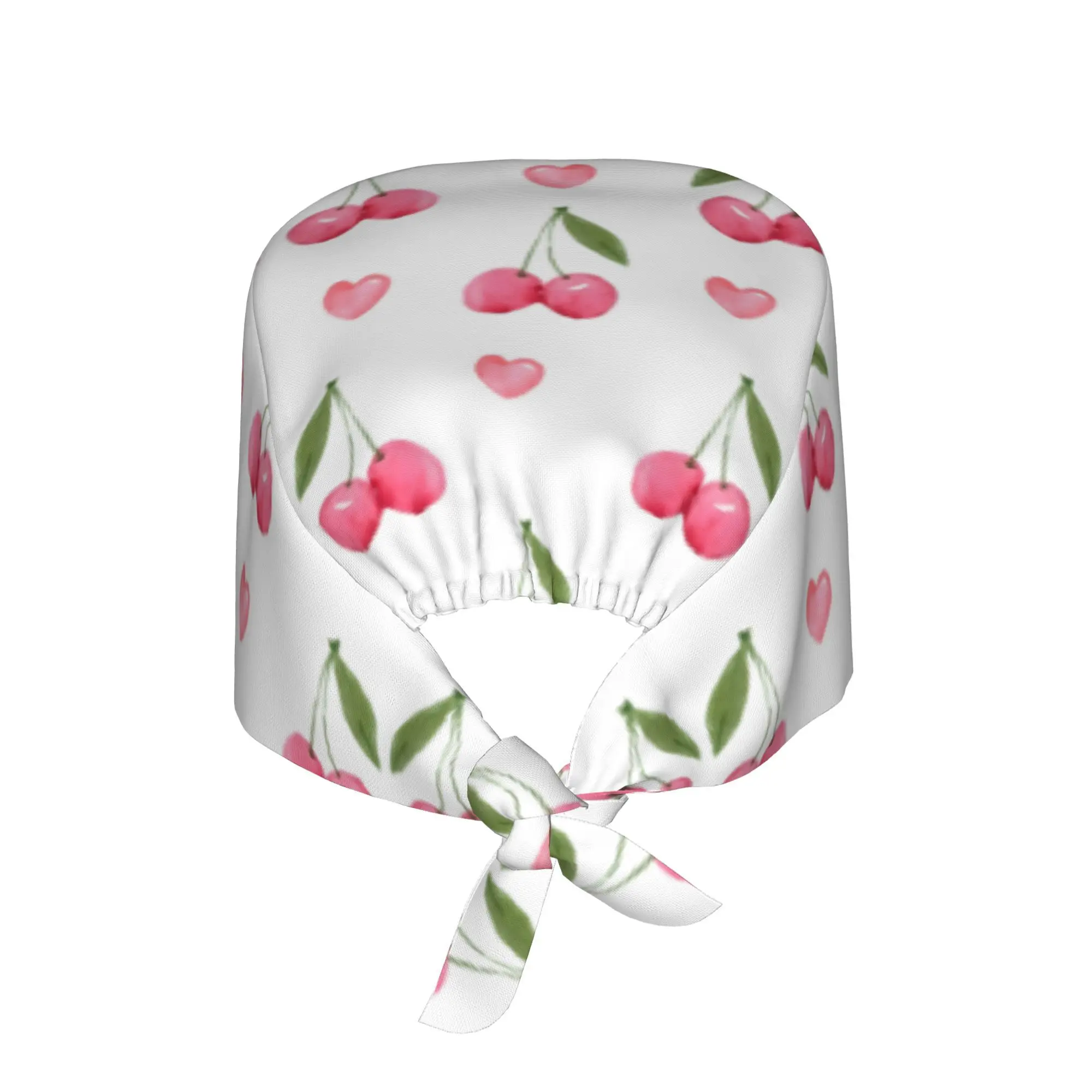 1pc Women'S Stylish Printed Work Cap - Lightweight Adjustable Skull Cap, Tie-Back Nurse Hat, Dustproof Chef & Cooking Cap, Perfe