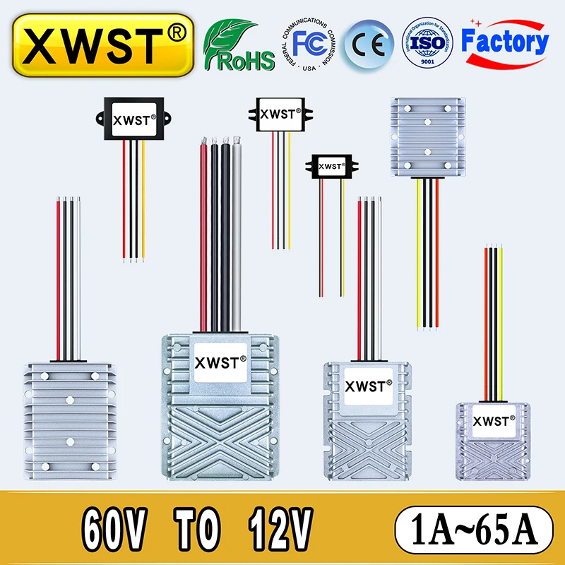 Vendas quentes da fábrica DC-DC conversor step down 60v para 12v fonte de alimentação buck 48v60v para 12v módulo regulador de tensão à prova dwaterproof água ce