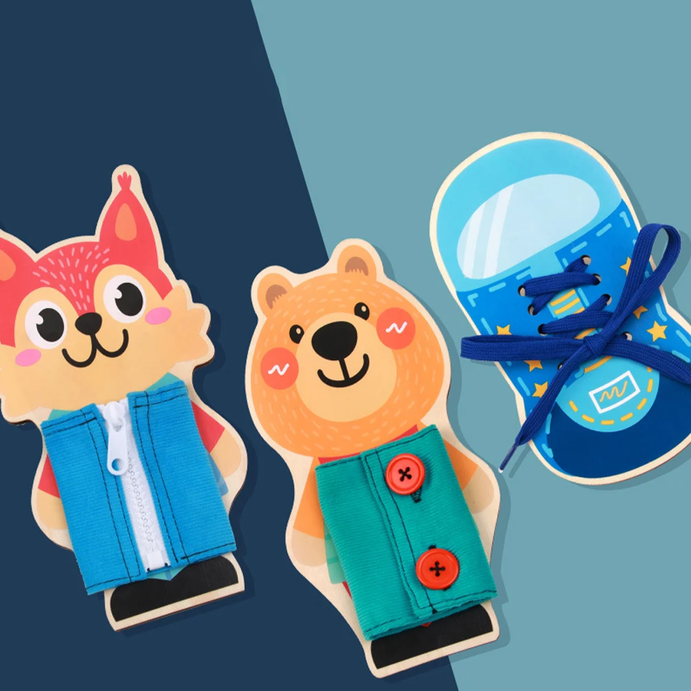 Vroegschoolse educatie Druk bord Houten speelgoed Peuters Leervaardigheden Fijne motoriek Schoenbindset Oefen Activiteitencentrum voor kinderen