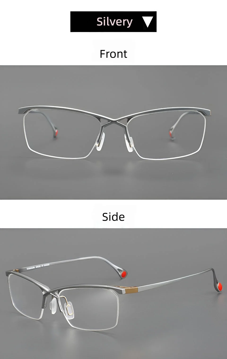 Men and Women Fashion Lightweight Titanium Alloy Frameless Unique Design Computer Reading Myopia Anti Blue Light Eyeglasse UV400