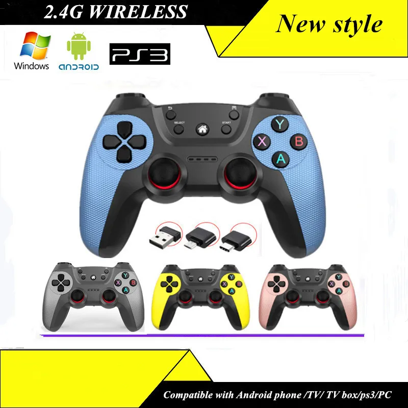 New 2.4G game Controller Gamepad Wireless Joystick Joypad with OTG Converter For PS3/Smart Phone/Tablet PC/Smart TV Box