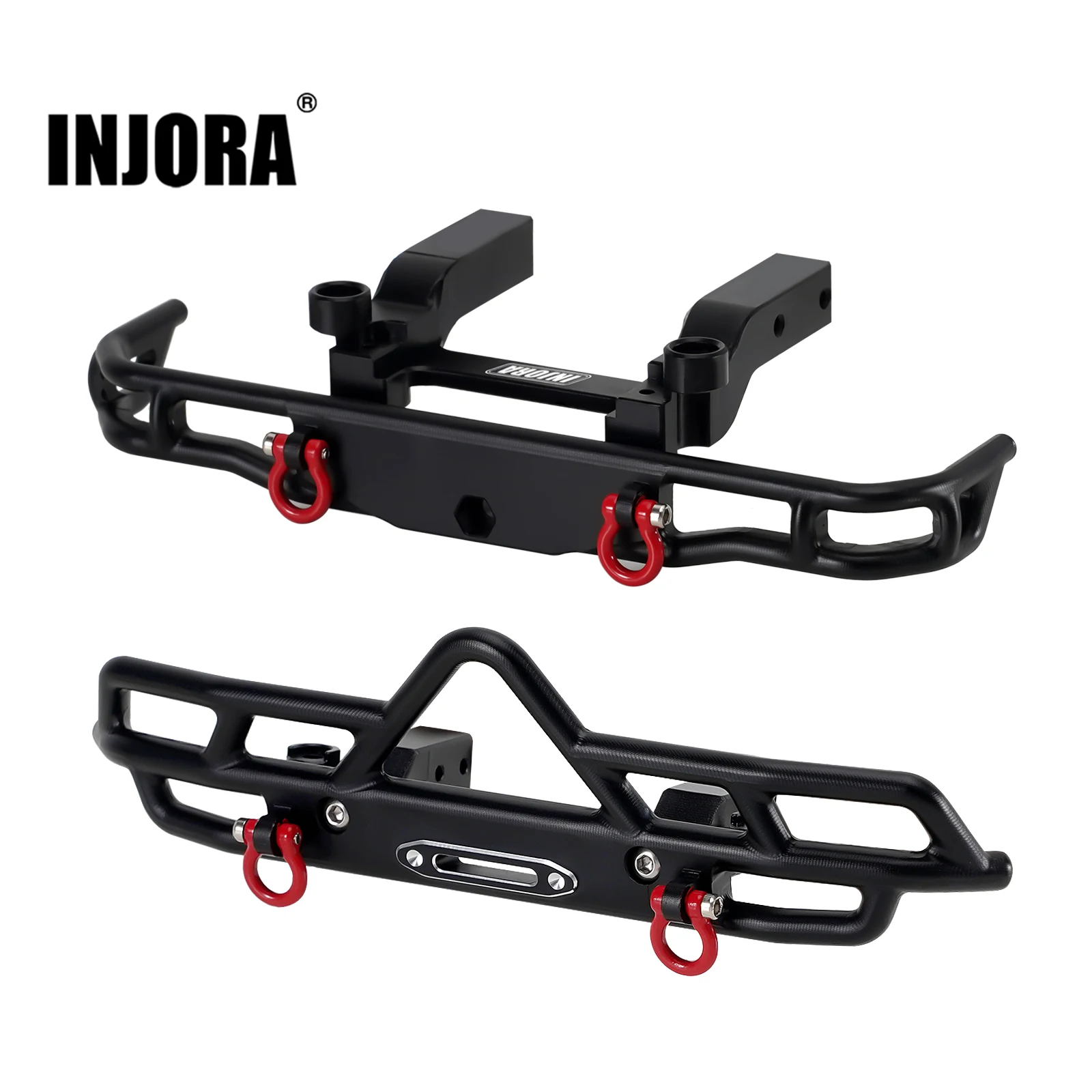 INJORA CNC Aluminiowy przedni tylny zderzak do 1/18 RC Crawler FMS FCX18 LC80 Upgrade
