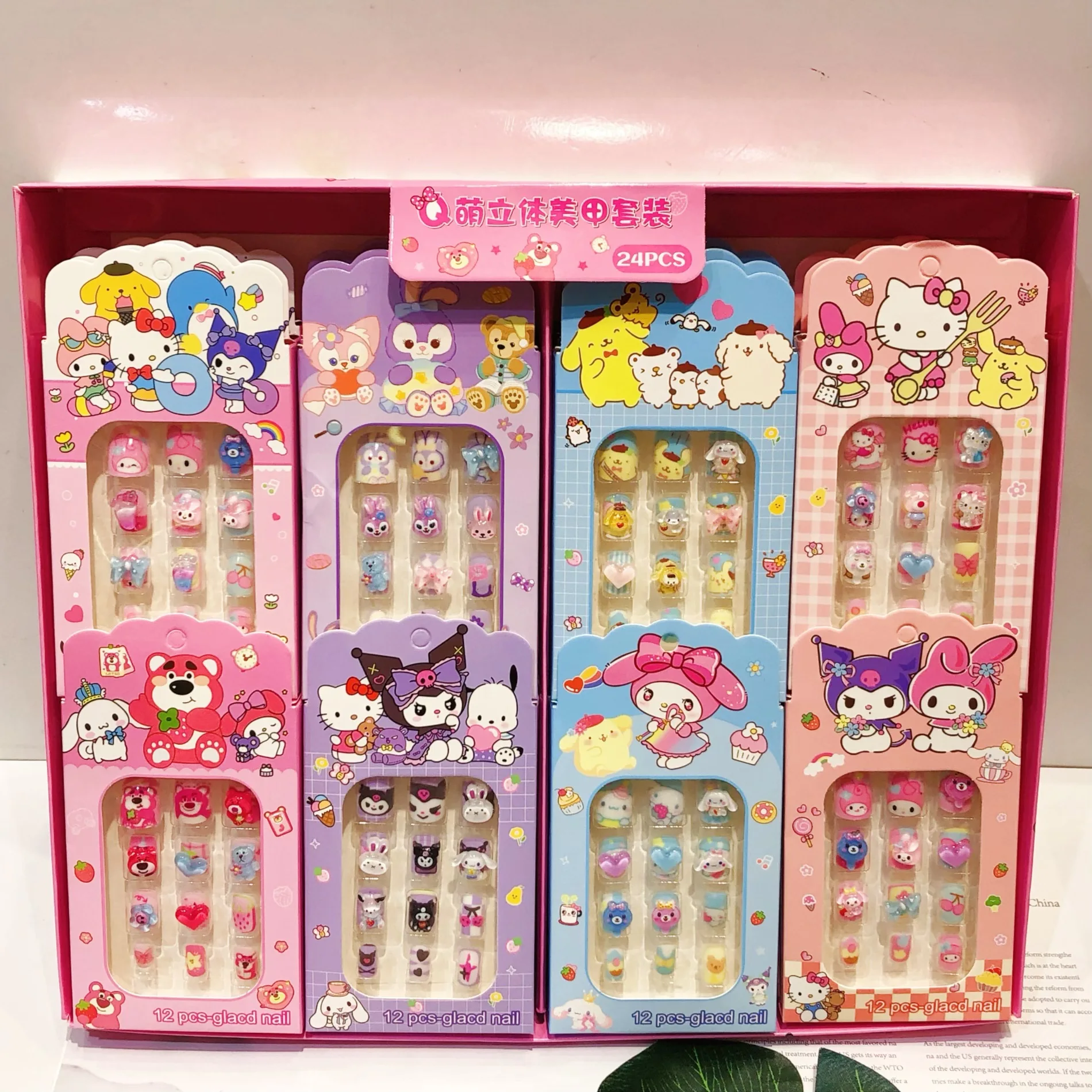 

24 шт. Симпатичные Подвески для ногтей Sanrio 2023 модный дизайн ногтей Hello Kitty милые Мультяшные аниме аксессуары для ногтей оптовая продажа