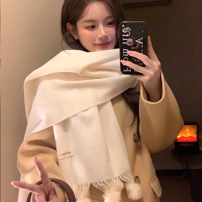 

Winter Scarf Mature Elegant Luxury Brand Cashmere Feel Shawl Windproof and Warm Women's Scarf 2024 Bufandase ponchos for women