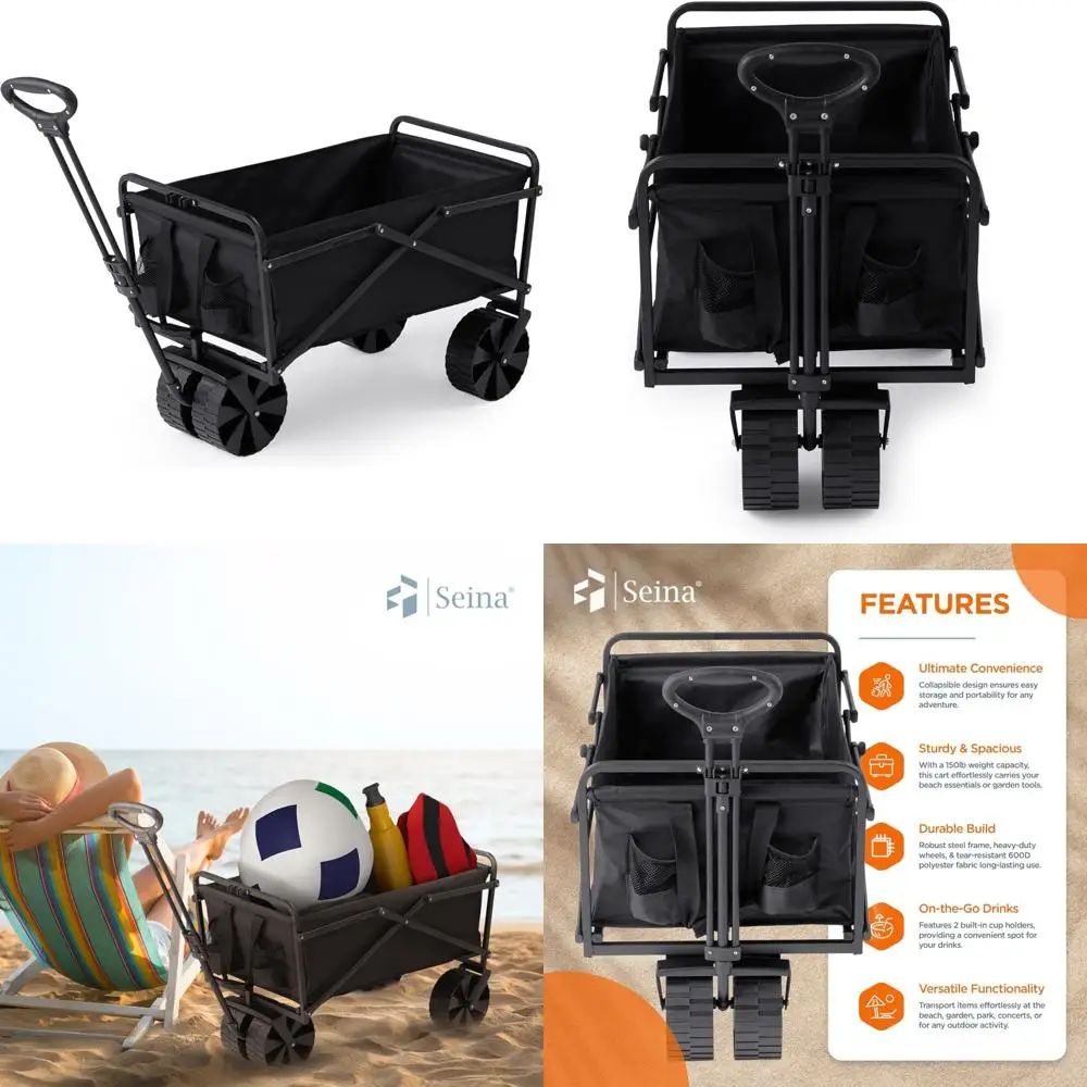 

Black Seina Beach Wagon - Premium Family-Friendly All-Terrain Vehicle for Outdoor Adventures