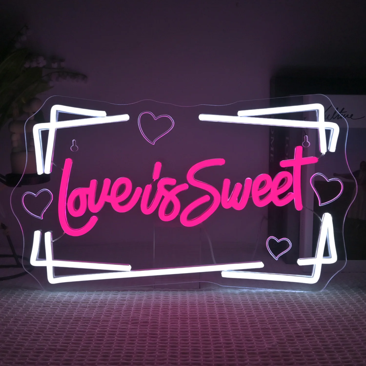 

Love Is Sweet Неоновые вывески на заказ для свадебного декора Свадебный затемняющий переключатель 5/12 В USB для домашнего декора стен Декор для девочек Вечеринка Комната