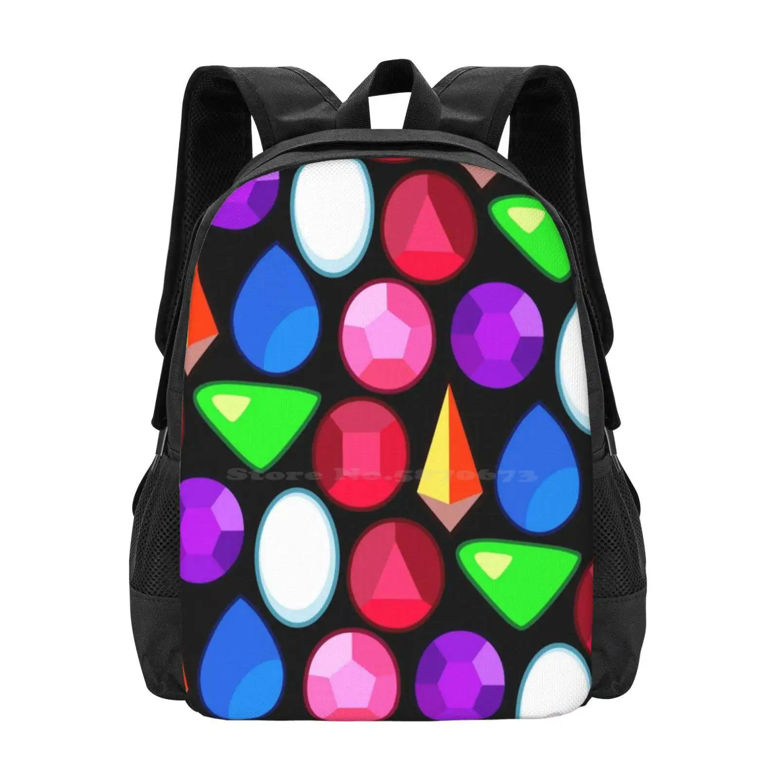 Gem Pattern Large Capacity School Backpack Laptop Bags Steven Universe Garnet Amethyst Pearl Lapis Jasper Peridot