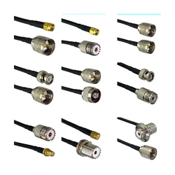 RG58 UHF PL259 SO239 to UHF / N / BNC / SMA Male plug & Female jack Straight & Right Angle RF Jumper pigtail Cable 6inch~10M