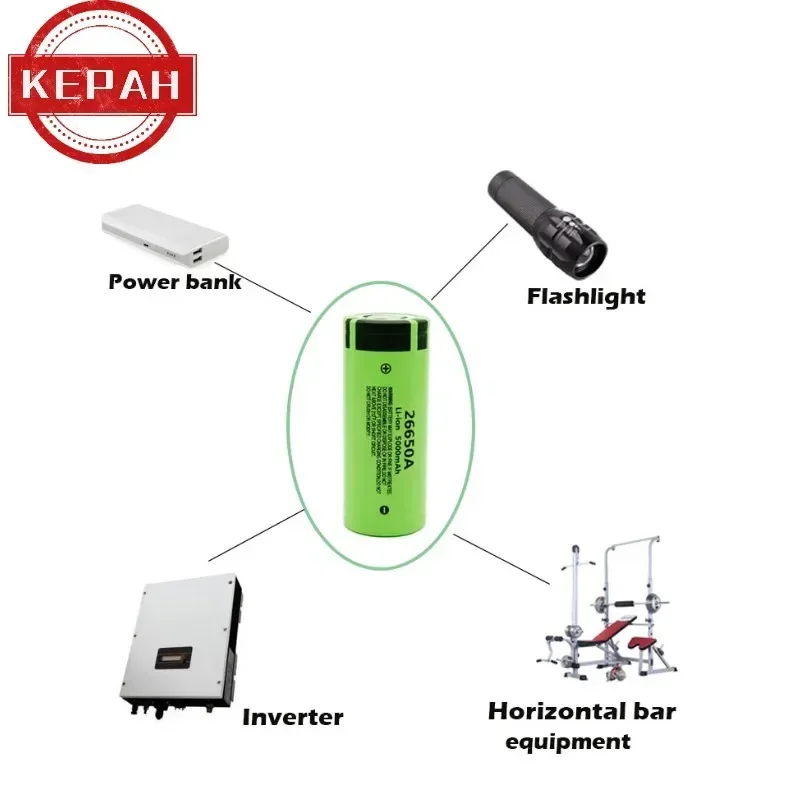 Original hochwertige 5000 Batterie 3,7 mah v 50a Lithium-Ionen-Akku für 26650a LED-Taschenlampe ladegerät