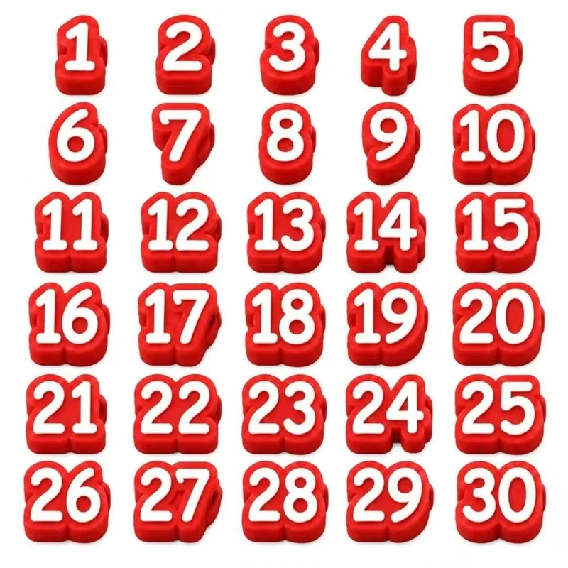 Numbered Brush Toppers,20/30 PCS, Reusable Classroom Pencil Labels, Number Brush Toppers for Classroom Organization and F19E