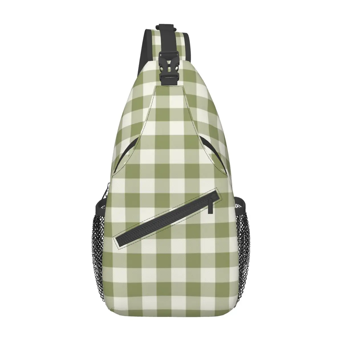 

Gingham Checkered Aesthetic Small Sling Bag Chest Crossbody Shoulder Backpack Travel Hiking Daypacks Check Plaid Striped Fashion