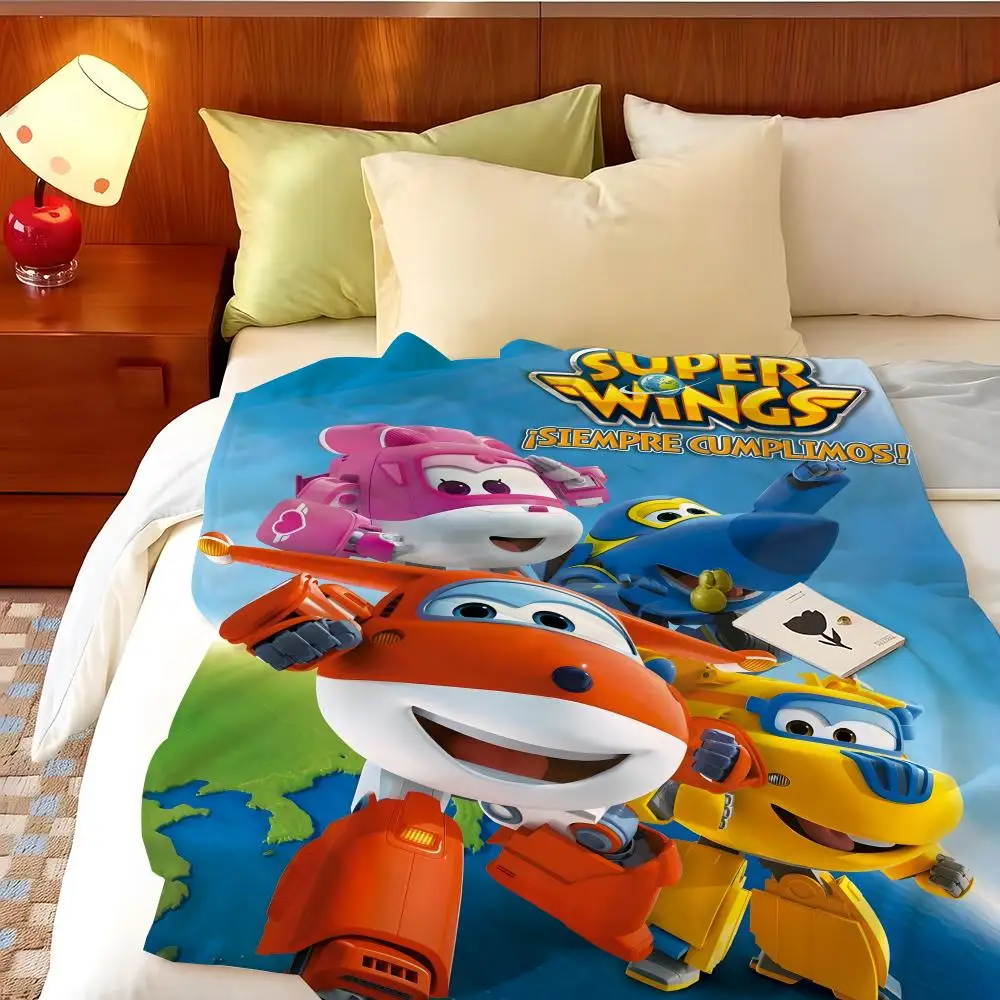 Cartoon S-Super W-Wings Throw Flannel Throw Blanket, Lightweight Cozy, Durable Washable Cute Cool