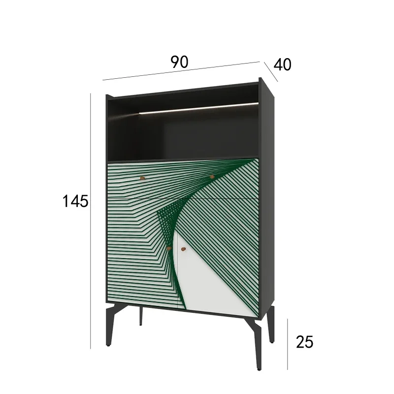 

Solid wood floor-to-ceiling dining side cabinet light luxury design placed against the wall, super practical