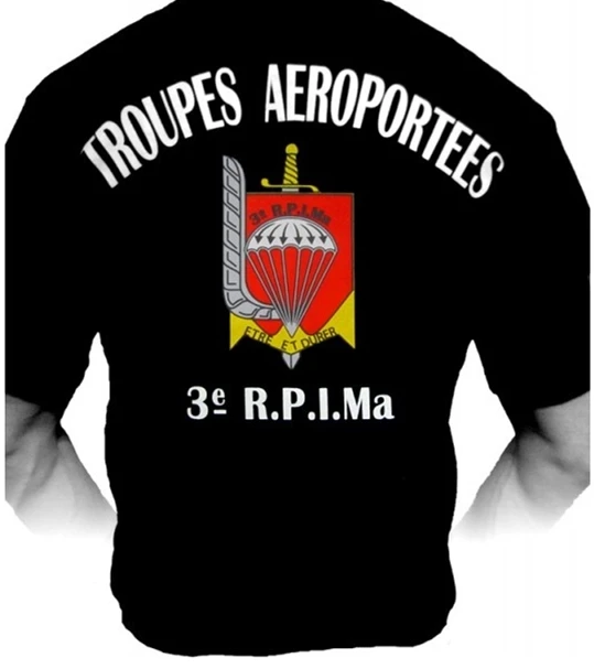 French Airborne 3eme RPIMa (Régiment Parachutistes D\'Infanterie De Marine) T-Shirt Short Sleeve Casual Cotton O-Neck T Shirt